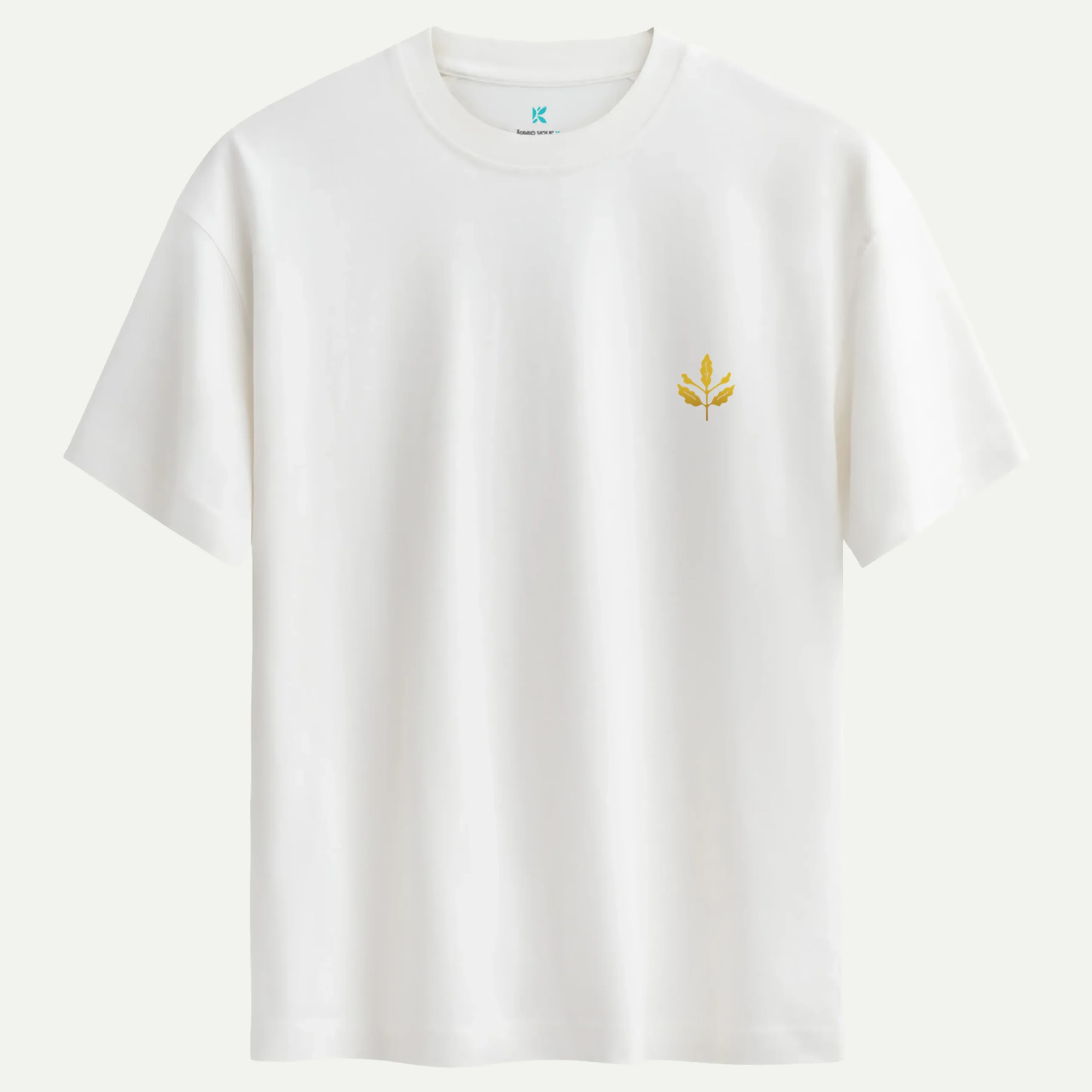Golden_Leaf_beyaz.webp Golden Leaf Baskılı Tişört - Görsel 1