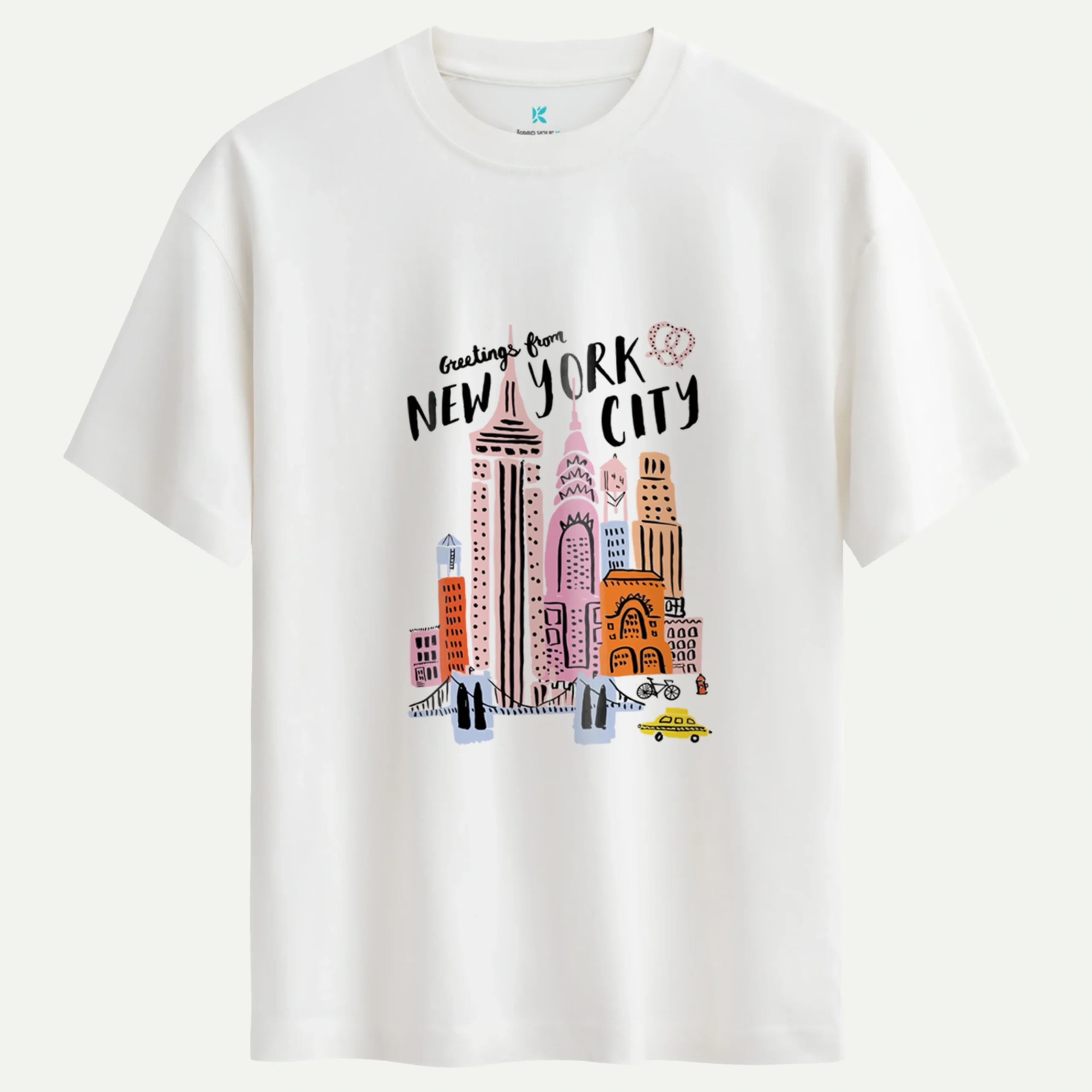 New_York_City_beyaz.webp New York City Baskılı Tişört - Görsel 1