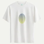 Yellow Navy Finger Print Baskılı Tişört