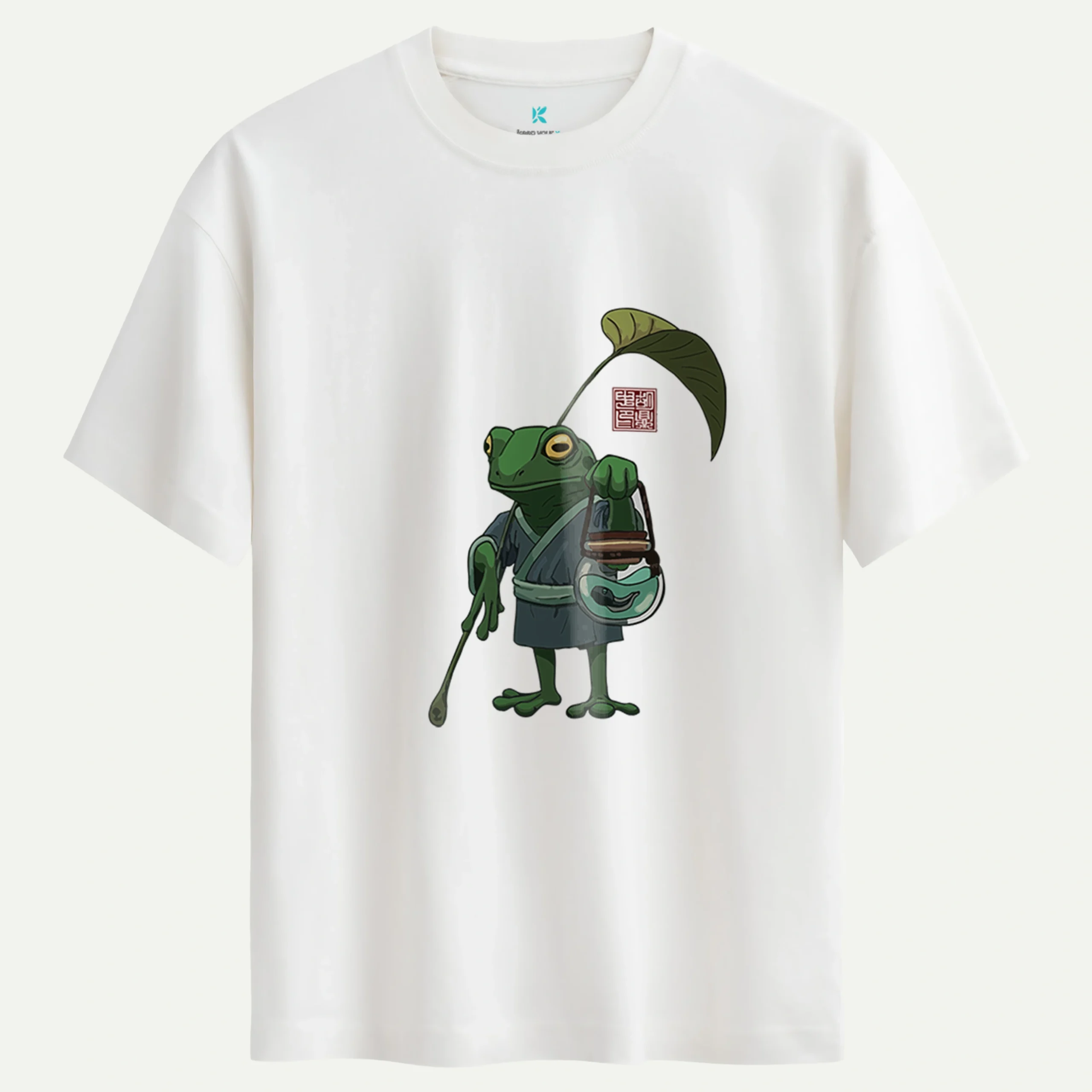 Zen_Frog_beyaz.webp Zen Frog Baskılı Tişört - Görsel 1