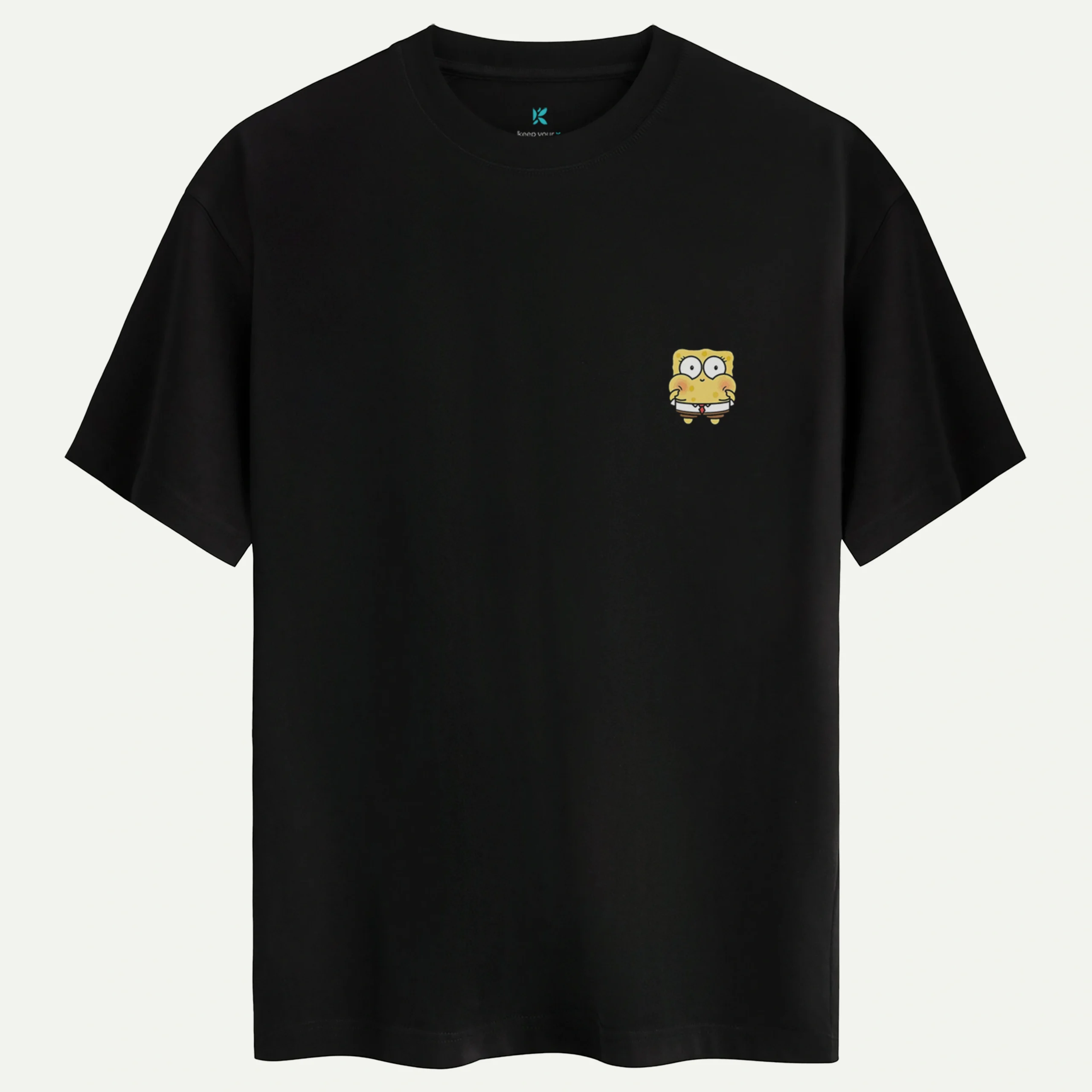 spongebob_Mood_siyah.webp Spongebob Mood Baskılı Tişört - Görsel 1
