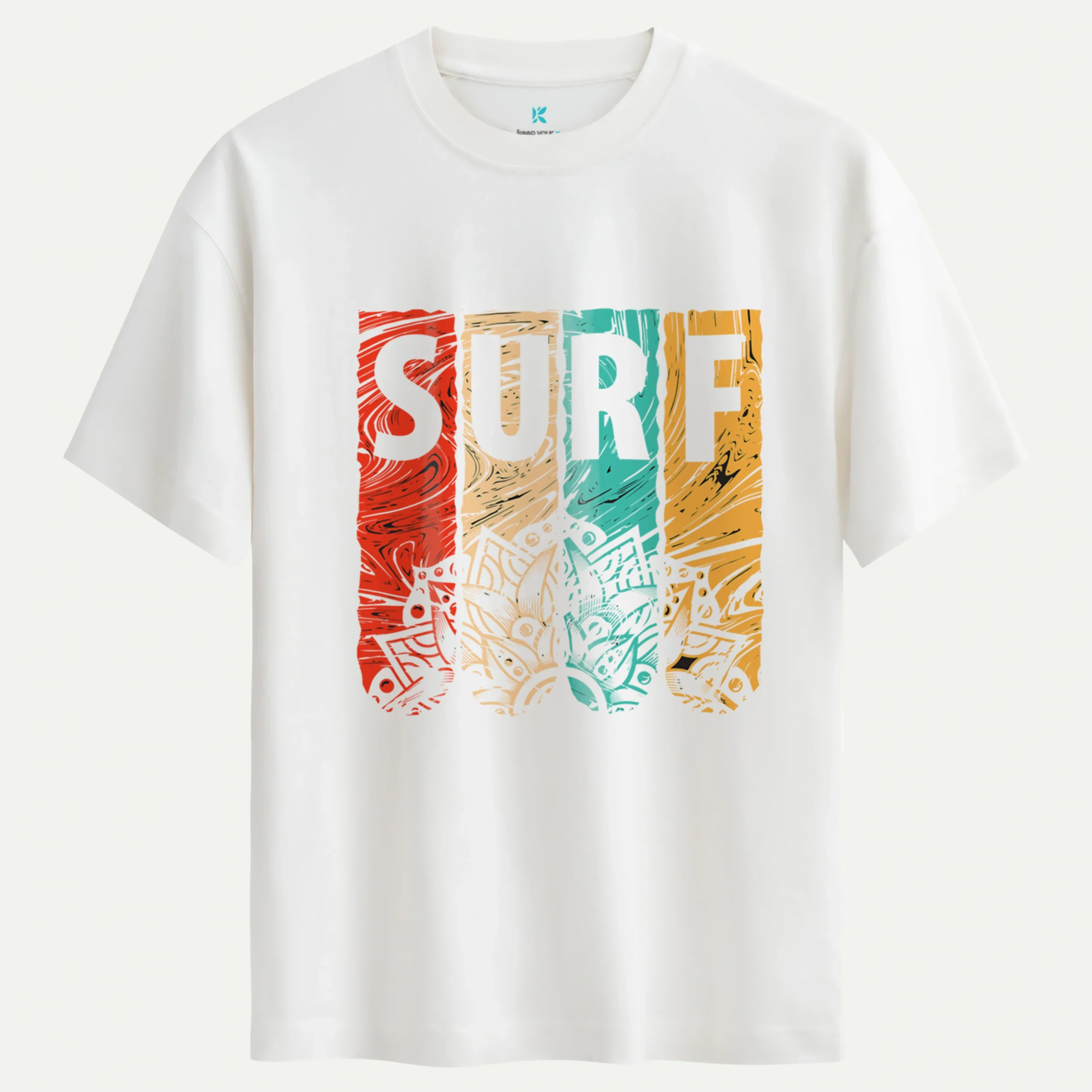 surf_beyaz.webp Surf Baskılı Tişört - Görsel 1