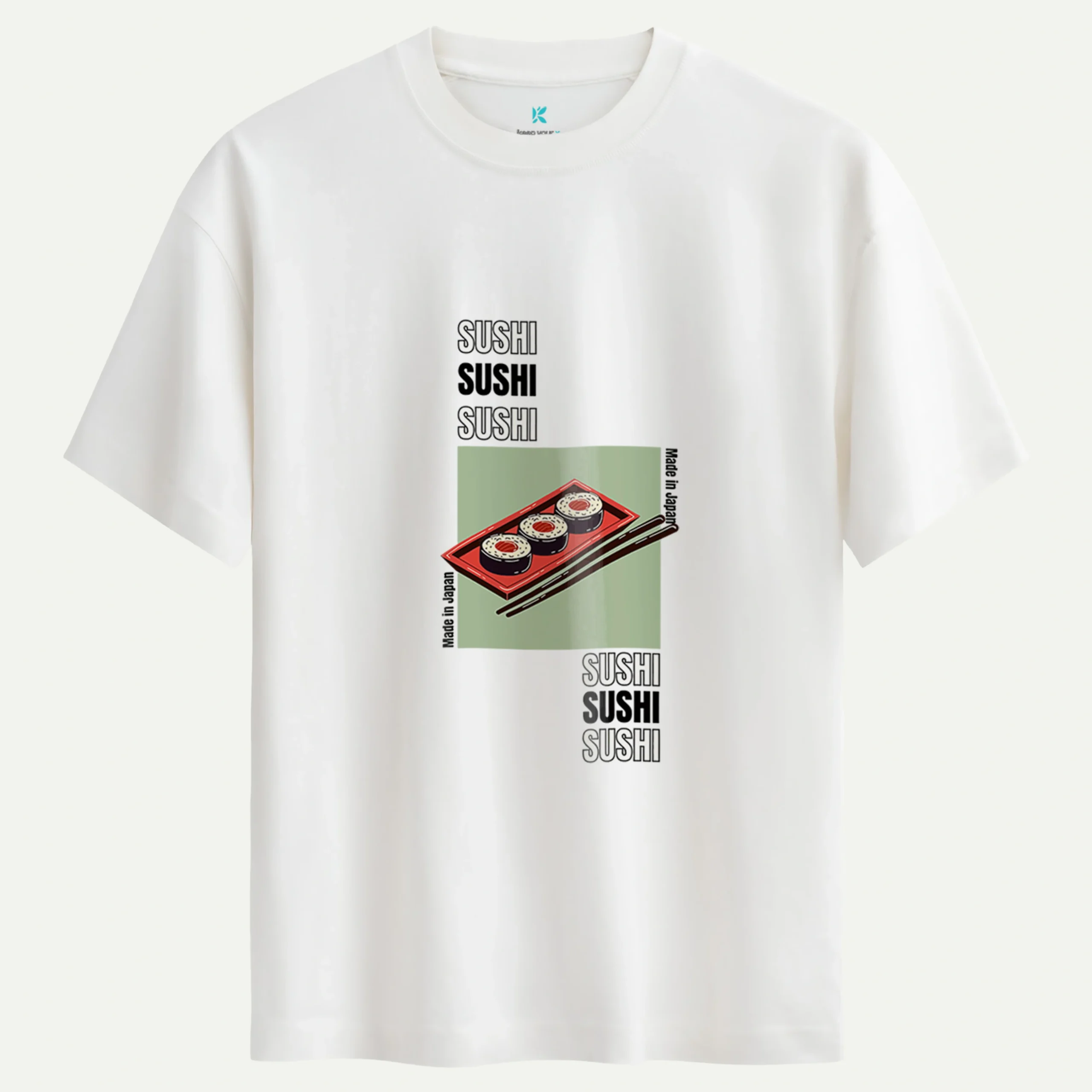 sushi_beyaz-1.webp Sushi Baskılı Tişört - Görsel 1