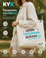Kendin Tasarla Kanvas Bez Çanta – Telefon & Cüzdan Cepli 45x35x8 cm