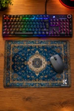 KYX Mavi Oryantal Hali Desenli Dekoratif Mousepad 40x28 Cm
